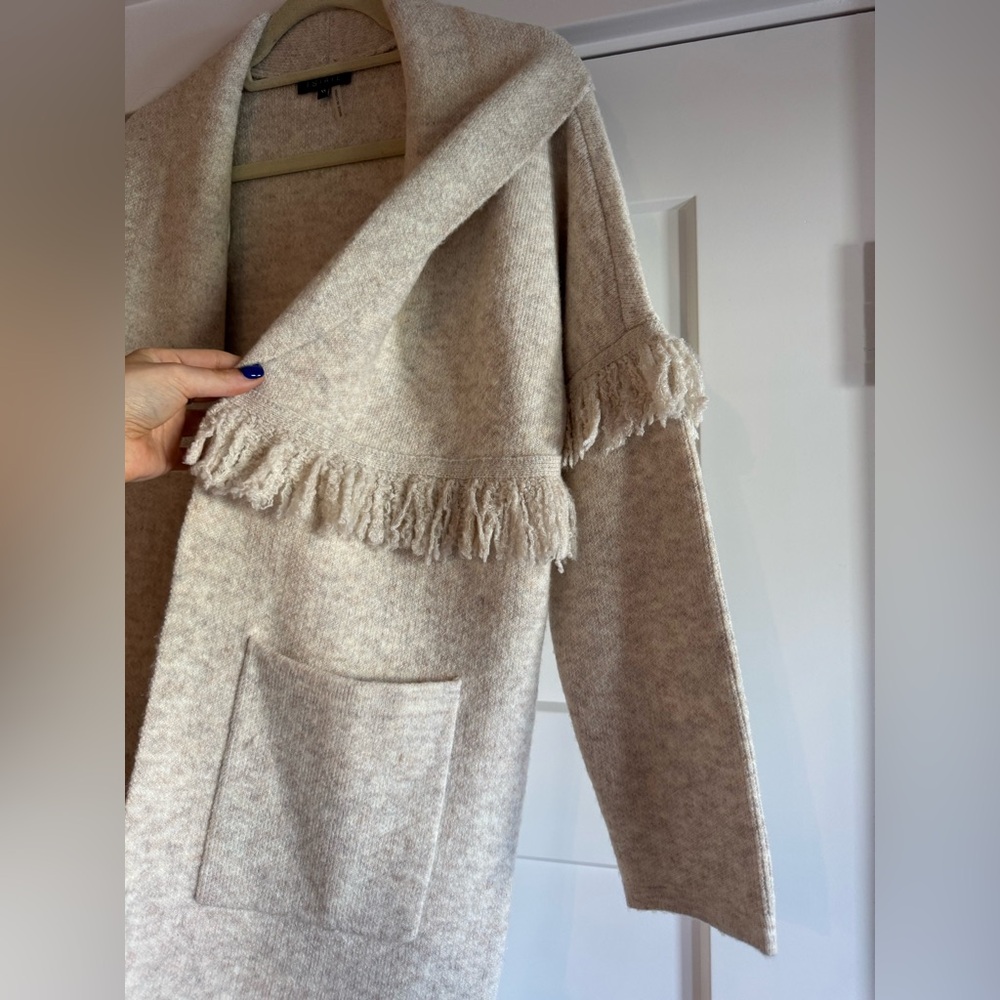 1. STATE FRINGED OPEN FRONT SWEATER COAT - Picture 3 of 7